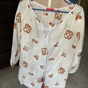 COPY - JOSIE NATORI Colorful Embroidered Beach Cover-up Size Small